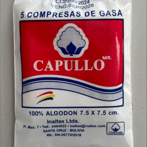 COMPRESA DE GASA CAPULLO 7.5 x 7.5 cm. x 40 unid.