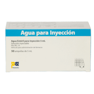 AGUA ESTERIL PARA INYECCION 5mL x 50 amp.