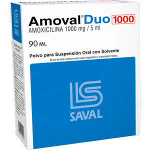 AMOVAL DUO SUSPENSIÓN 1000 mg/5 ml FCO x 90 ml