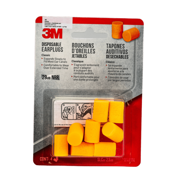 TAPONES AUDITIVOS DESECHABLES 3M x 4 PARES
