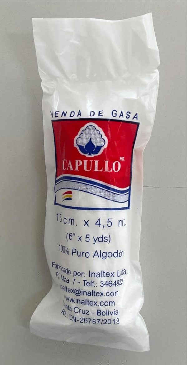 VENDA DE GASA CAPULLO 15 cm x 4.5 mtsT