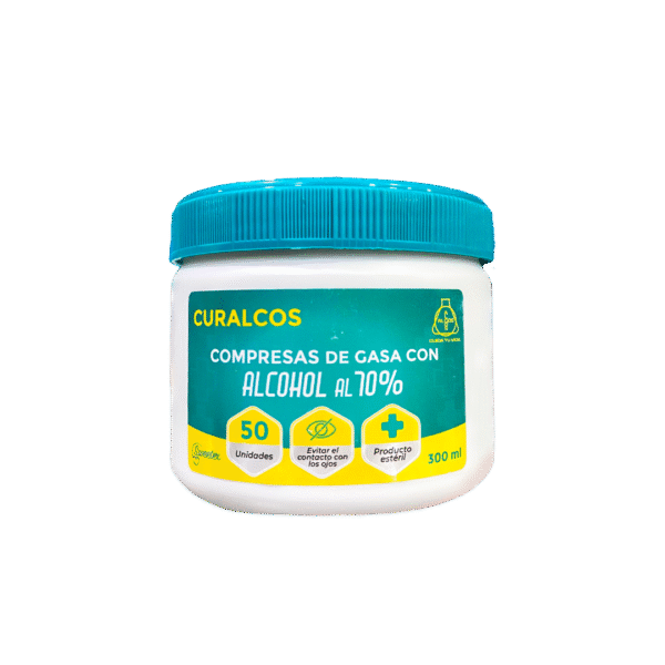 POMOS DE GASA CON ALCOHOL 70% x 50 unid.