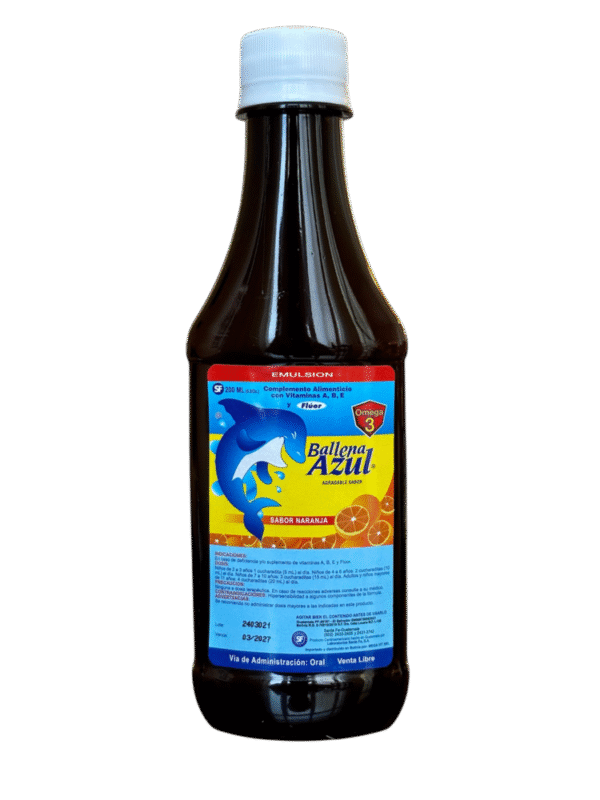 EMULSION BALLENA AZUL sabor naranja x 200ml