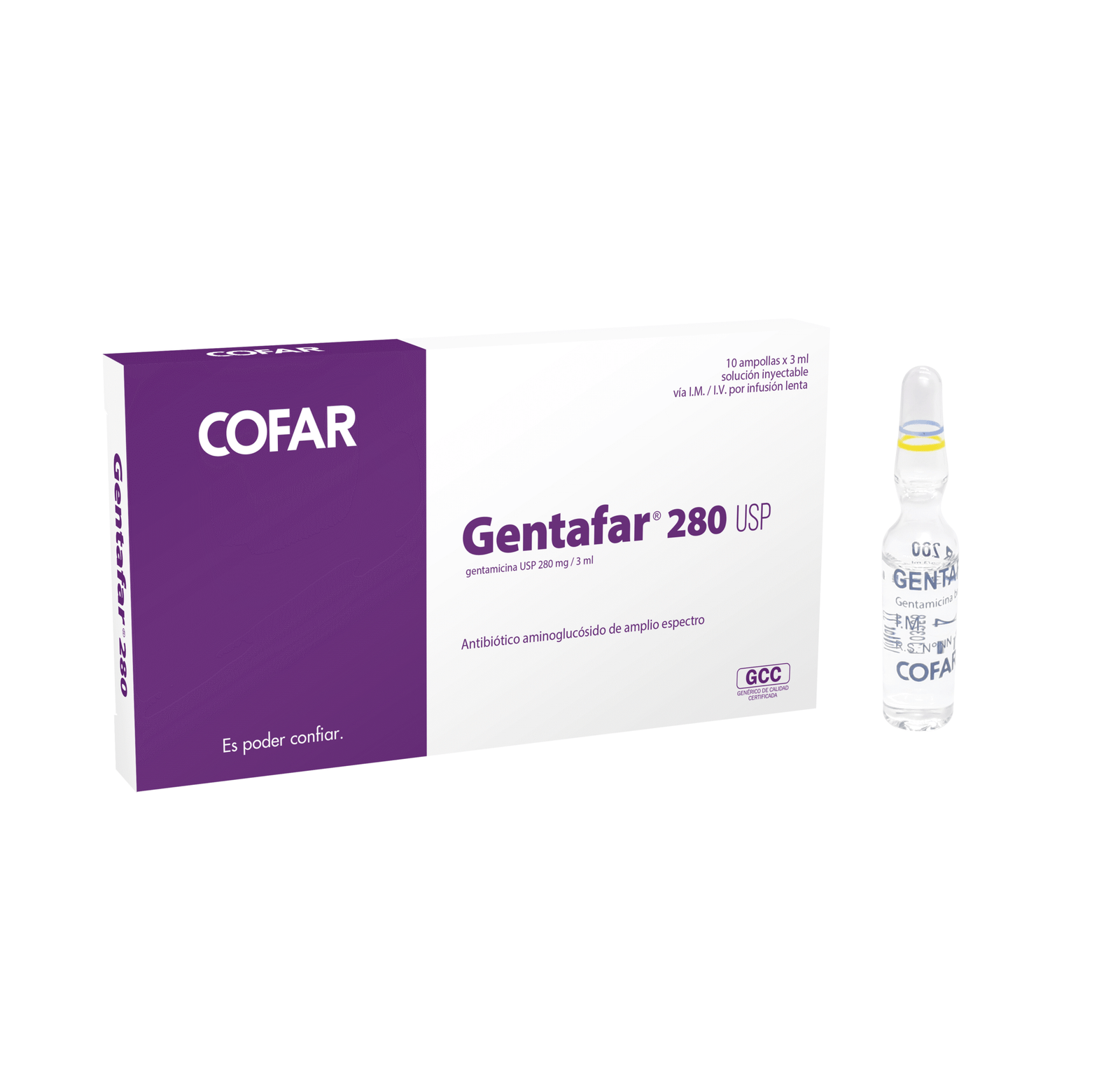 GENTAFAR 280 mg/3 ml x 10 ampollas