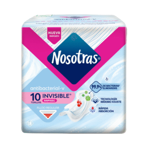TOALLAS NOSOTRAS ANTIBACTERIAL INVISIBLE RAPIGEL x 10unidades