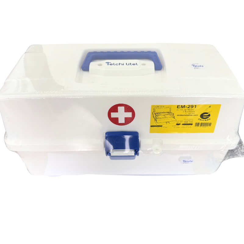Botiquin Blanco Plastico (34X19Cm.) 2 Bandejas Maleta Em-291