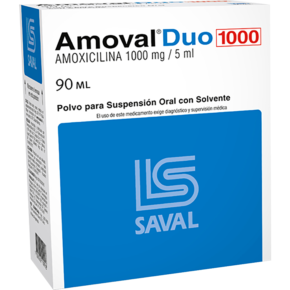 AMOVAL DUO SUSPENSIÓN 1000 mg/5 ml FCO x 90 ml