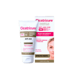 CICATRICURE PORCELANA CREMA FACIAL FPS 50 EFECTO MATE x 40 gr.