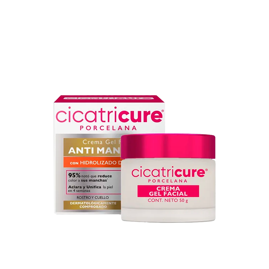 CICATRICURE PORCELANA CREMA GEL FACIAL ANTI MANCHAS x 50g