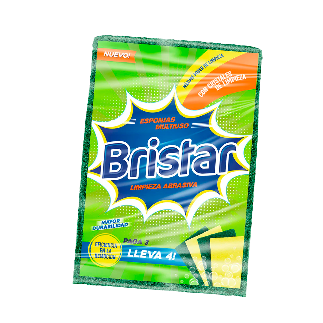 Bristar Esponja Multiuso X 4 Unid.